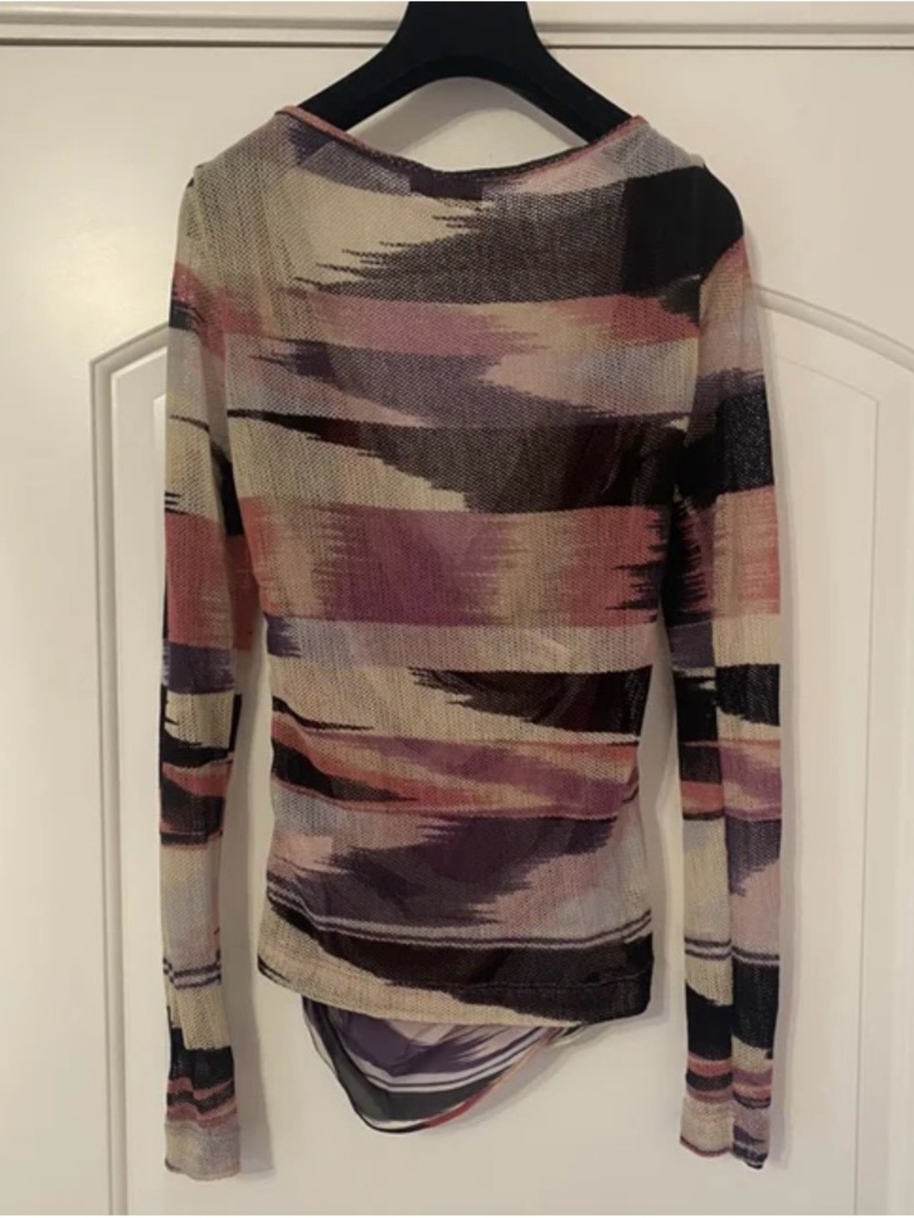 Missoni Women's Multicolor Draped V-Neck Long Sleeve Top Sz. 6 - Picture 4 of 10